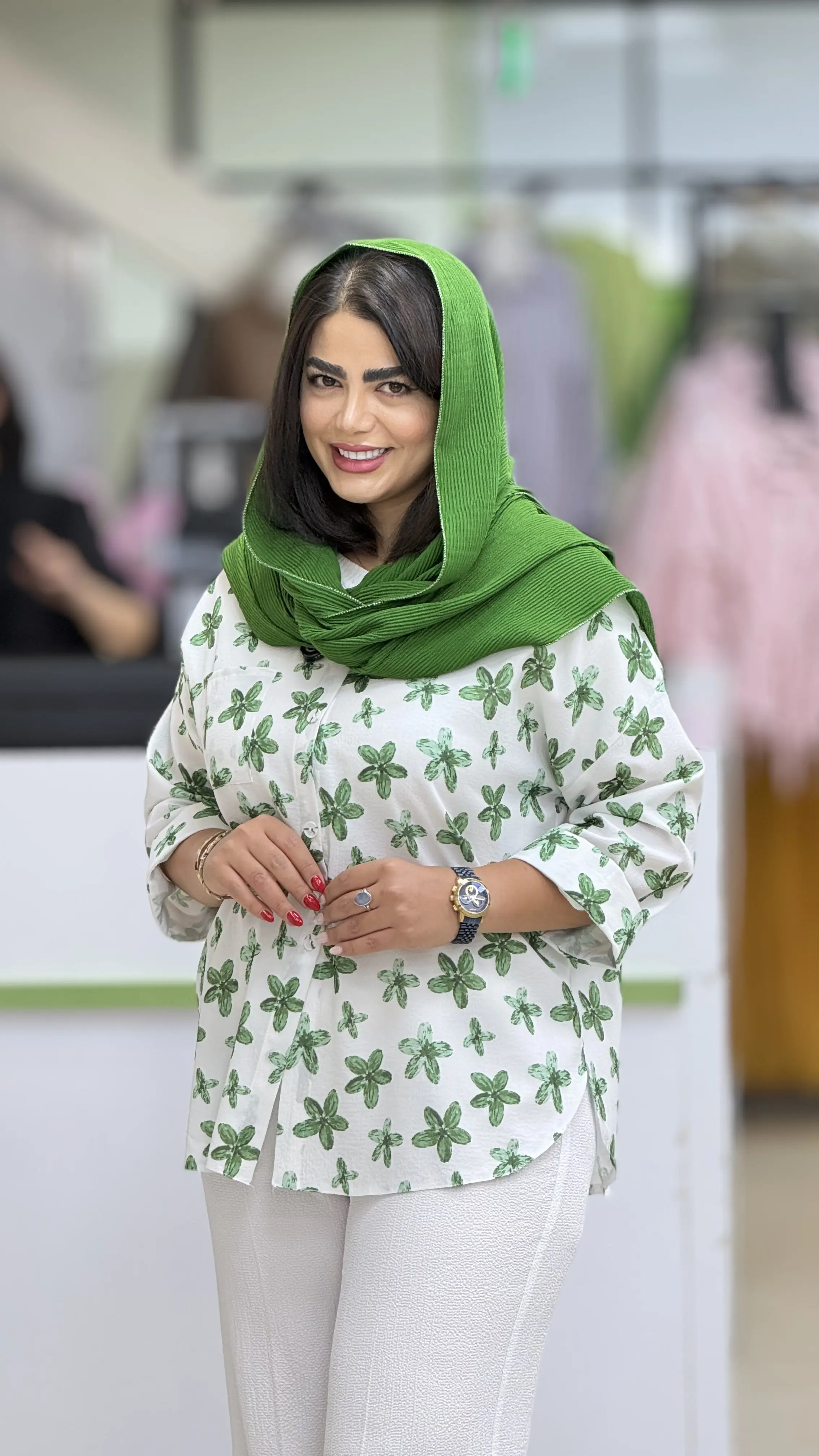 شومیز یقه هفت گلدار